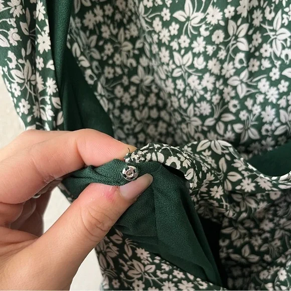 Veronica Beard Silk Marla Floral Ruffle Mini Dress in Green Women’s Size 0 - Picture 8 of 16